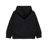 Diesel Kids Felpa Nero con Logo in Jeans per Bambini
