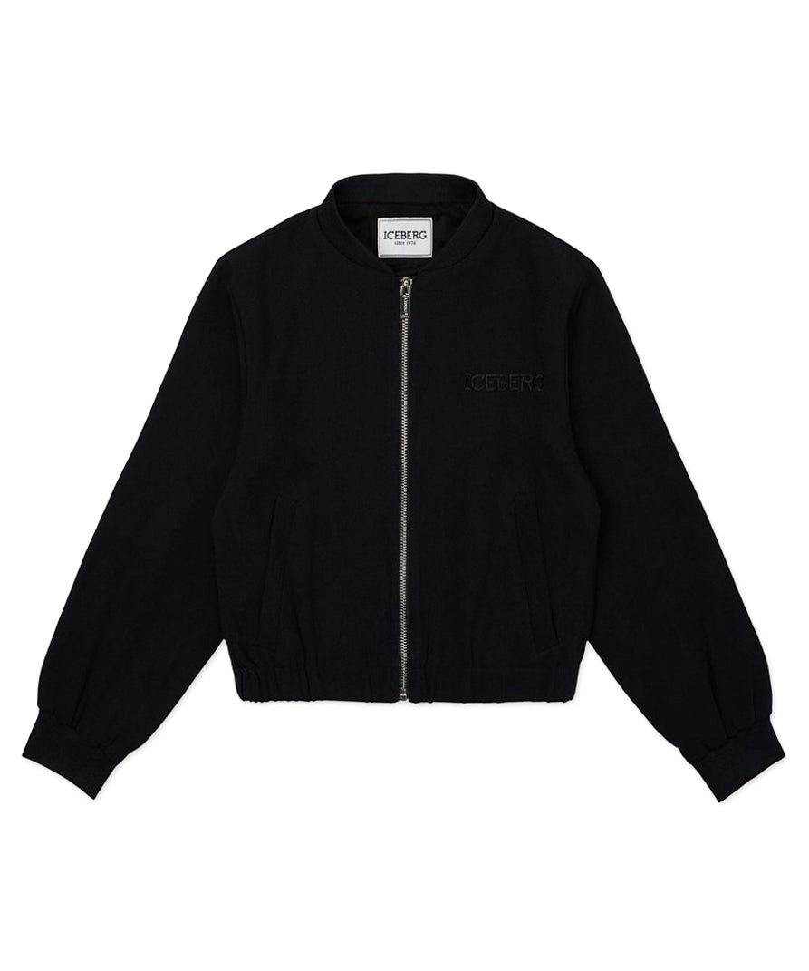 Iceberg Kids Bomber Nero College con Borchie per Bambine