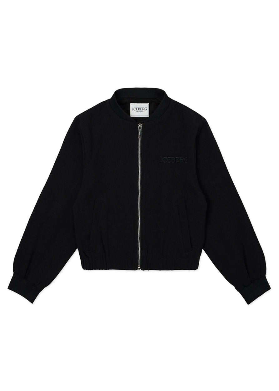 Iceberg Kids Bomber Nero College con Borchie per Bambine