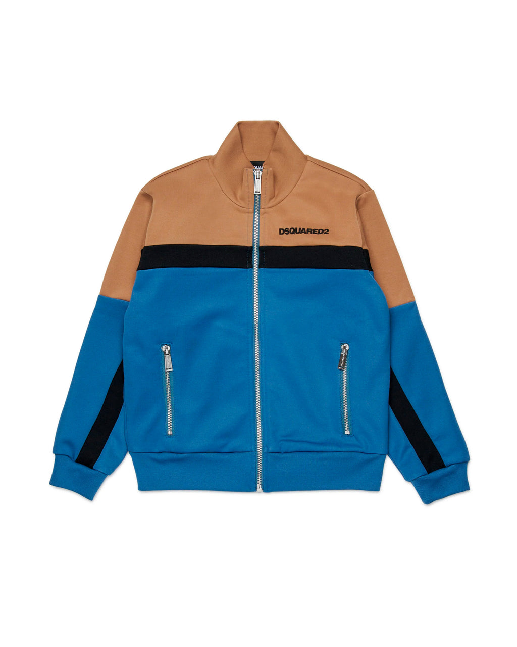 Dsquared2 Kids Felpa con Zip Lavagna Colorblock per Bambini