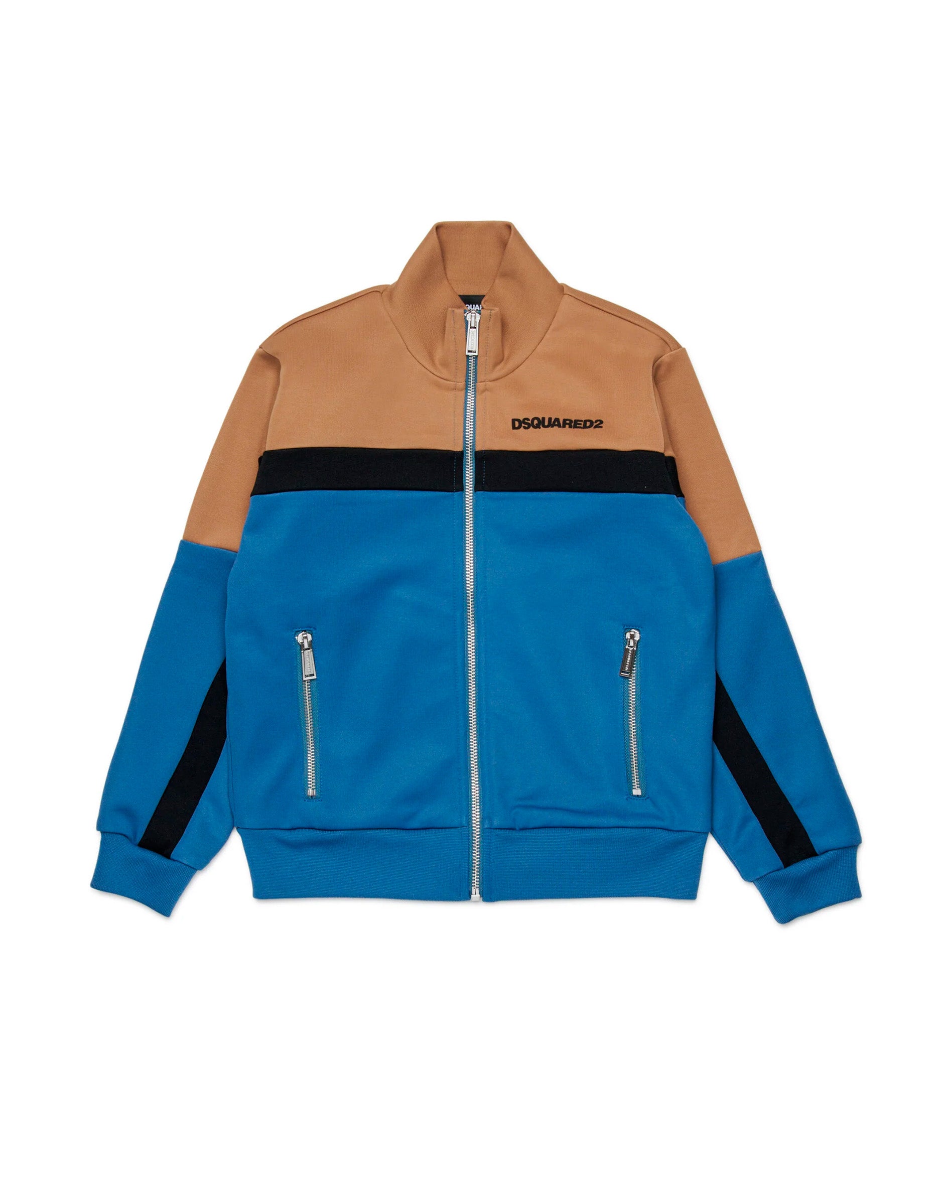 Dsquared2 Kids Felpa con Zip Lavagna Colorblock per Bambini