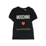 Moschino Kids T-Shirt Nera con Stampa per Neonata