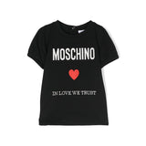 Moschino Kids T-Shirt Nera con Stampa per Neonata