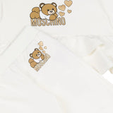 Moschino Kids Blusa Panna con Stampa con Leggings Panna per Neonate 8dettaglio)
