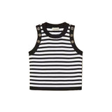 Twinset Kids Canotta a Strisce Bianco e Nero per Bambina