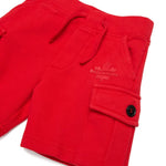 Dsquared2 Kids Short Rosso Monocolore con Tasche Cargo per Neonati