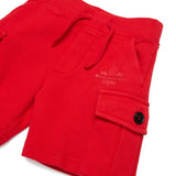 Dsquared2 Kids Short Rosso Monocolore con Tasche Cargo per Neonati