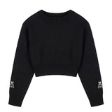 Patrizia Pepe Kids Maglioncino Nero con Ricami Bianco per BAmbine