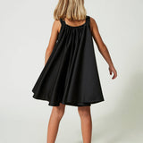 Twinset Kids Black Satin Dress with Bow
