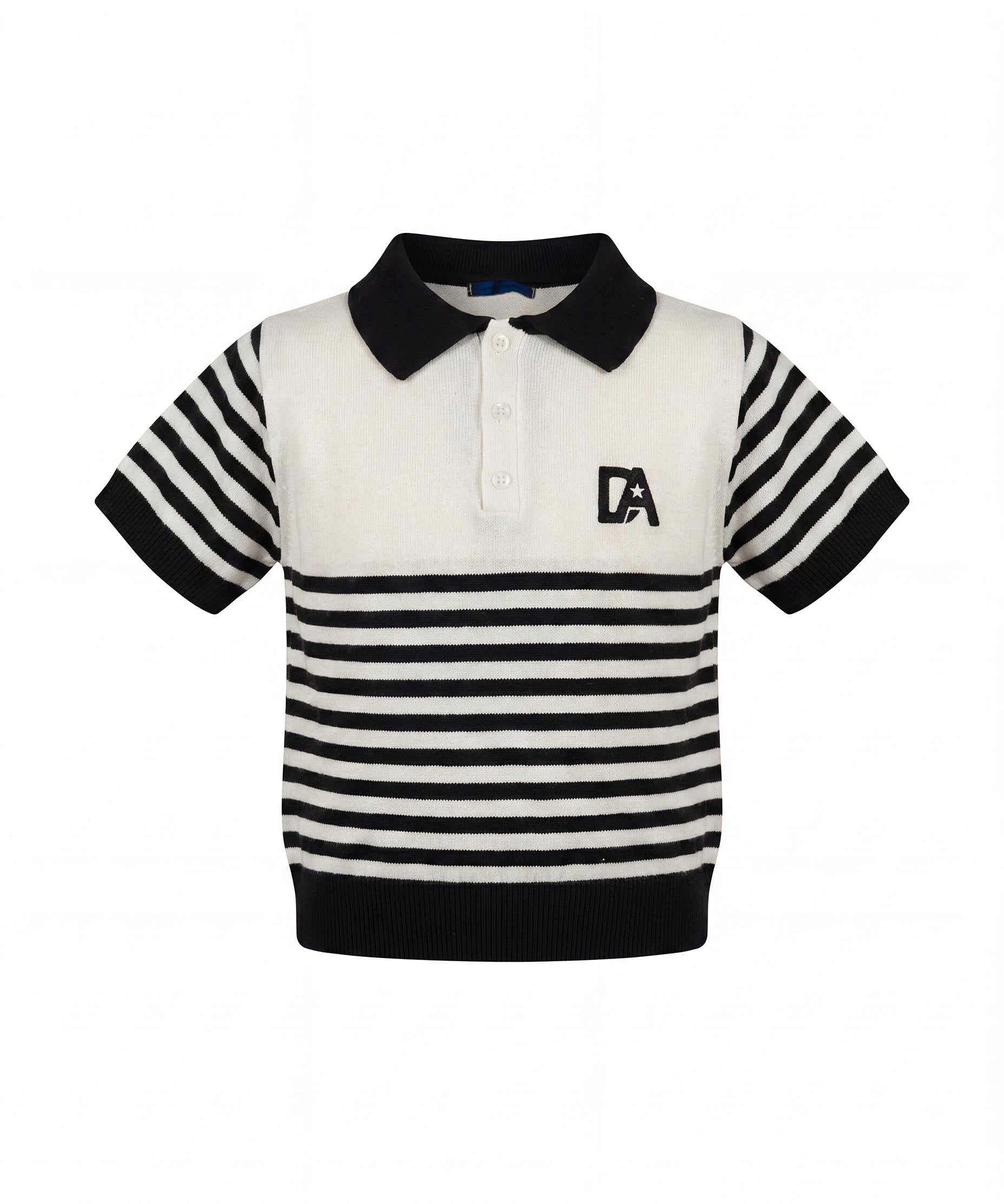 Daniele Alessandrini Kids T-Shirt in Maglia Bianco e Nero con Logo per Bambini