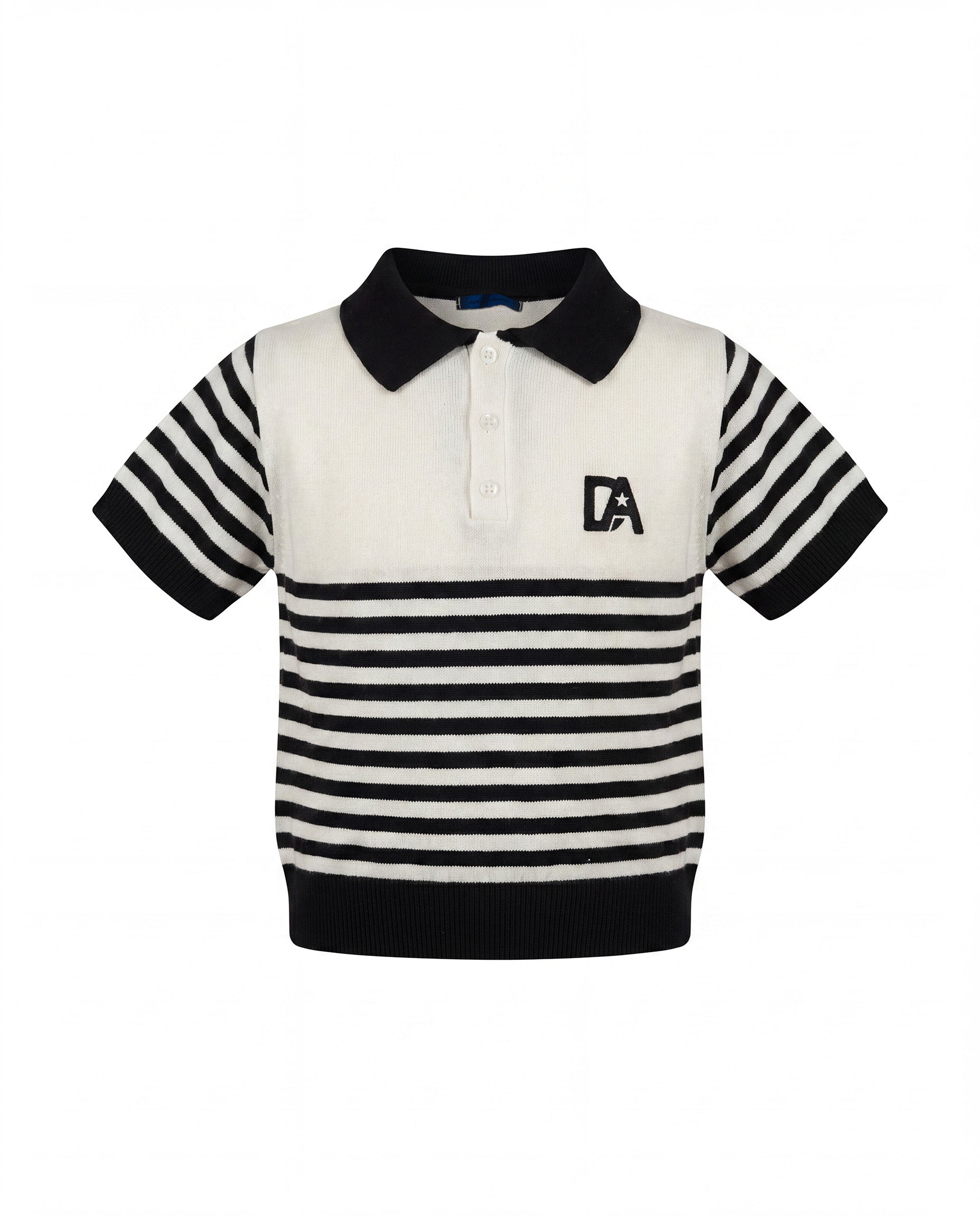 Daniele Alessandrini Kids T-Shirt in Maglia Bianco e Nero con Logo per Bambini