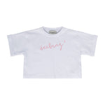 Iceberg Kids T-shirt Crop Bianca con Logo per Bambine