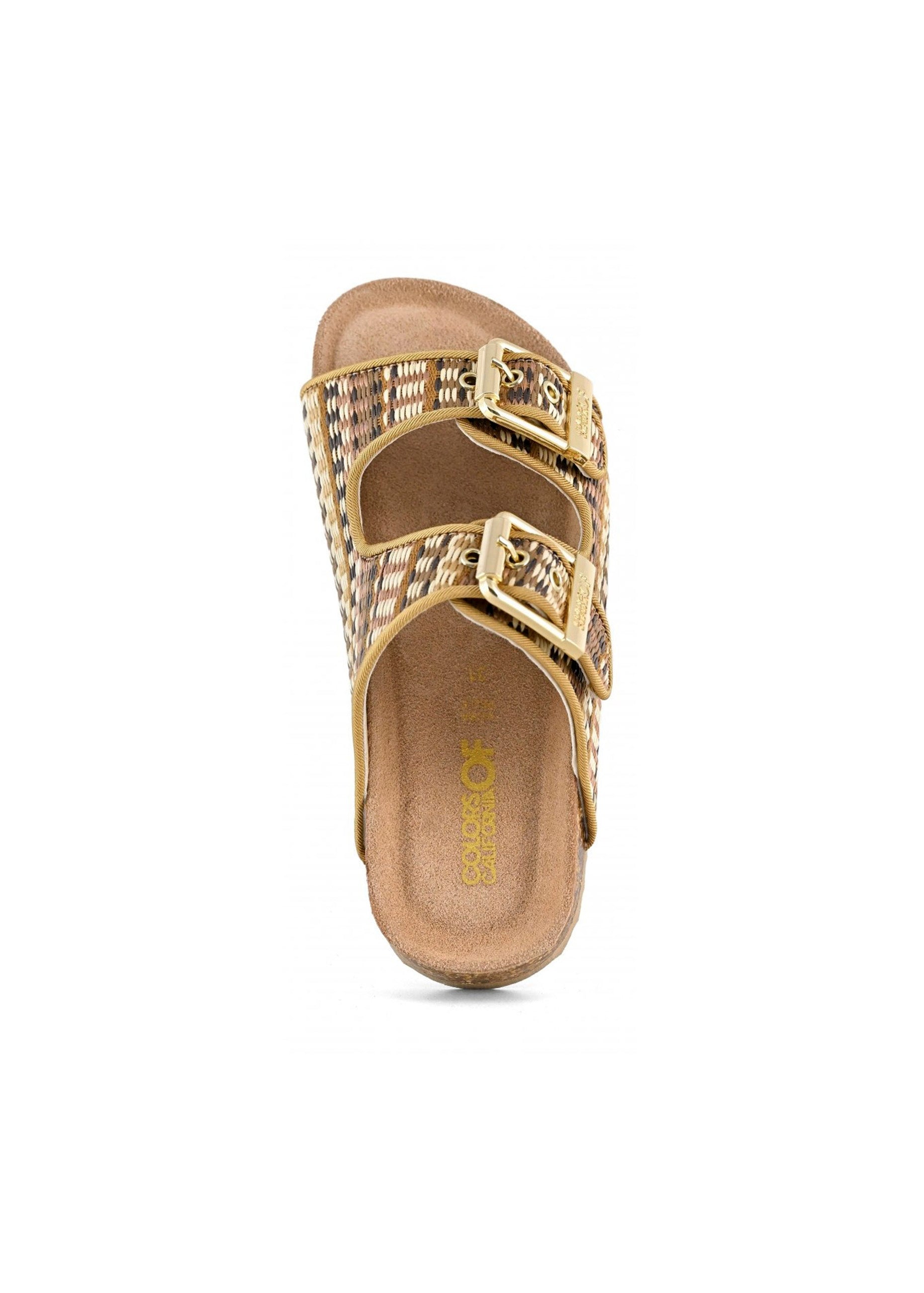 Colors of California Sandalo Doppia Fascia Natural con Strass per Bambine