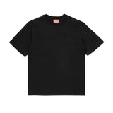 Diesel Kids T-shirt Nera con Logo e Macro Oval D