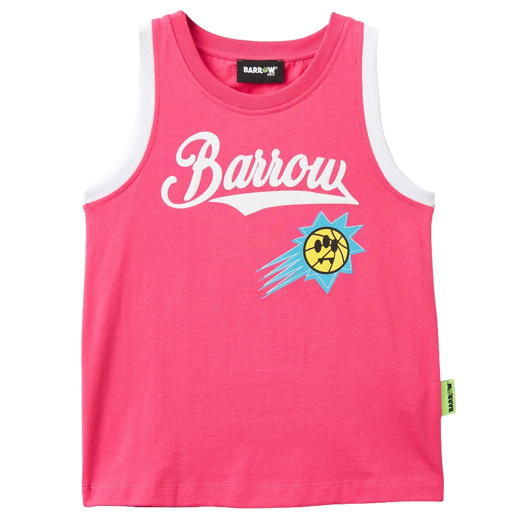 Barrow Kids Canotta Fucsia con Stampa Bianco per Bambine