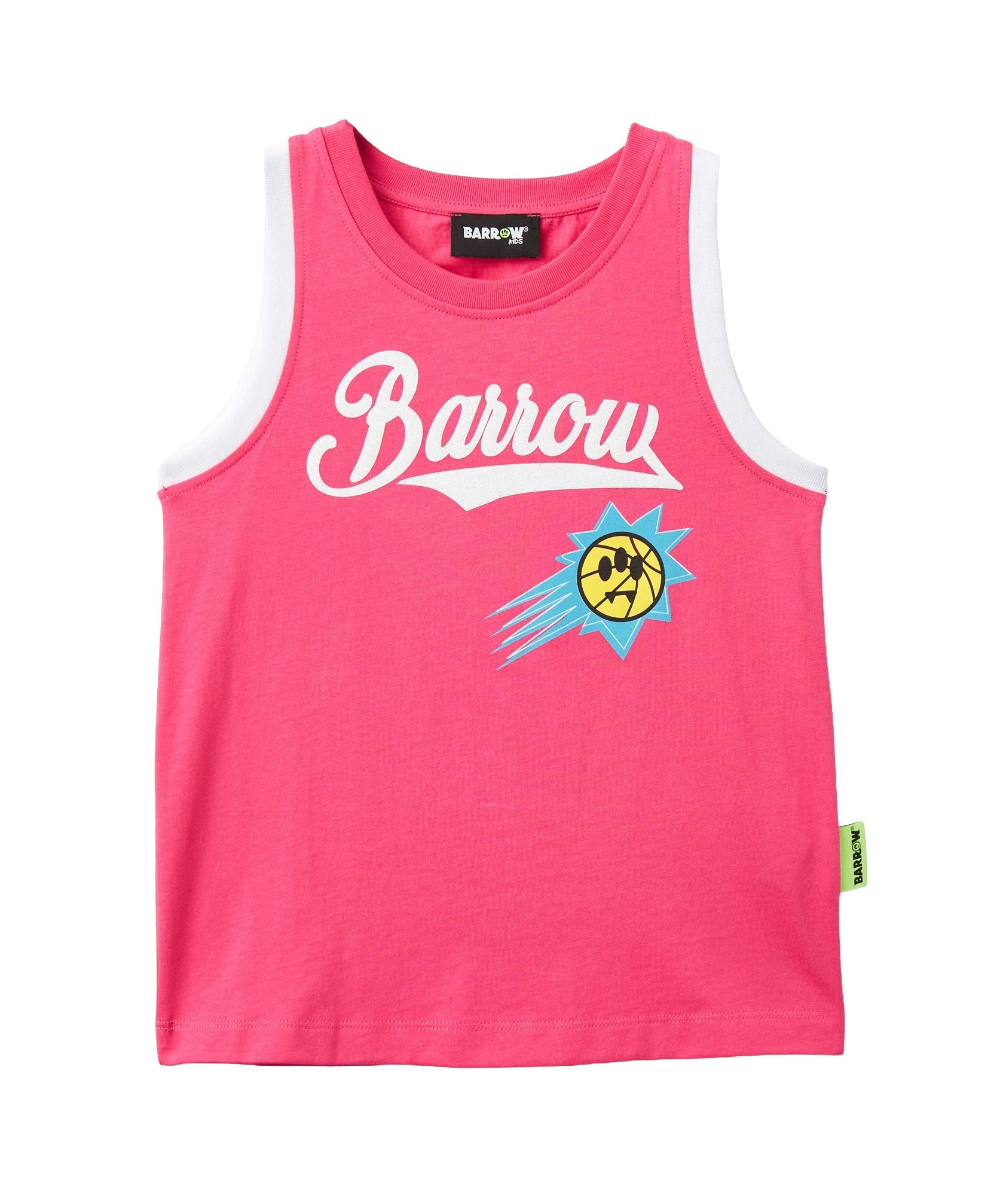 Barrow Kids Canotta Fucsia con Stampa Bianco per Bambine