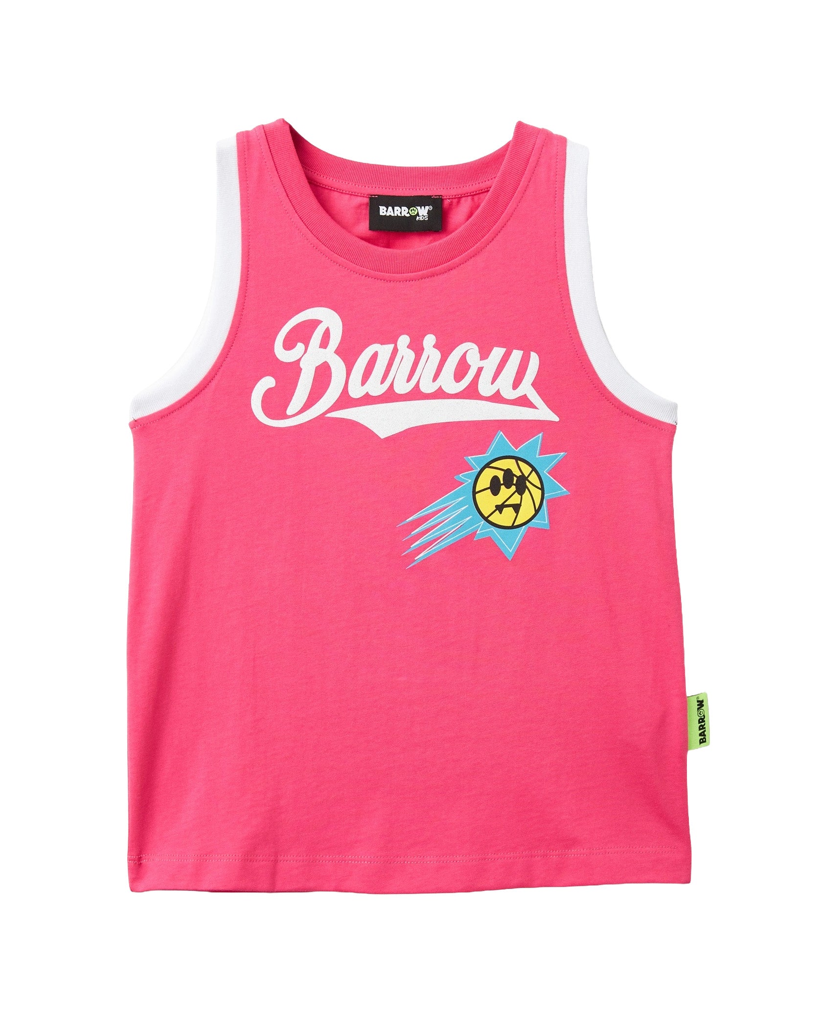 Barrow Kids Canotta Fucsia con Stampa Bianco per Bambine