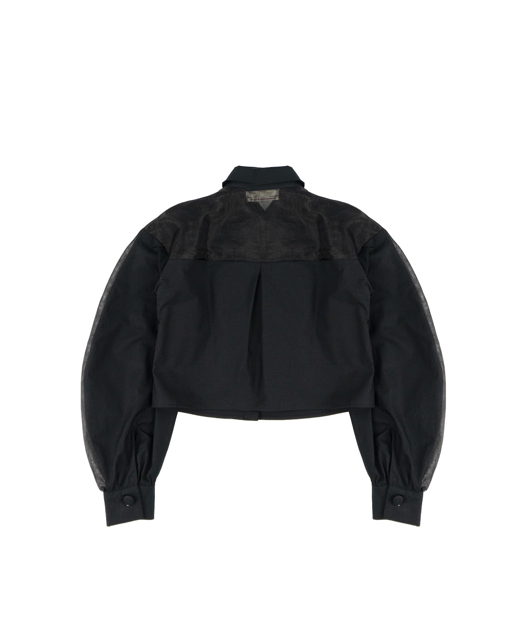 Elisabetta Franchi La Mia Bambina Camicia Nero con Maniche in Tessuto Velato per Bambine