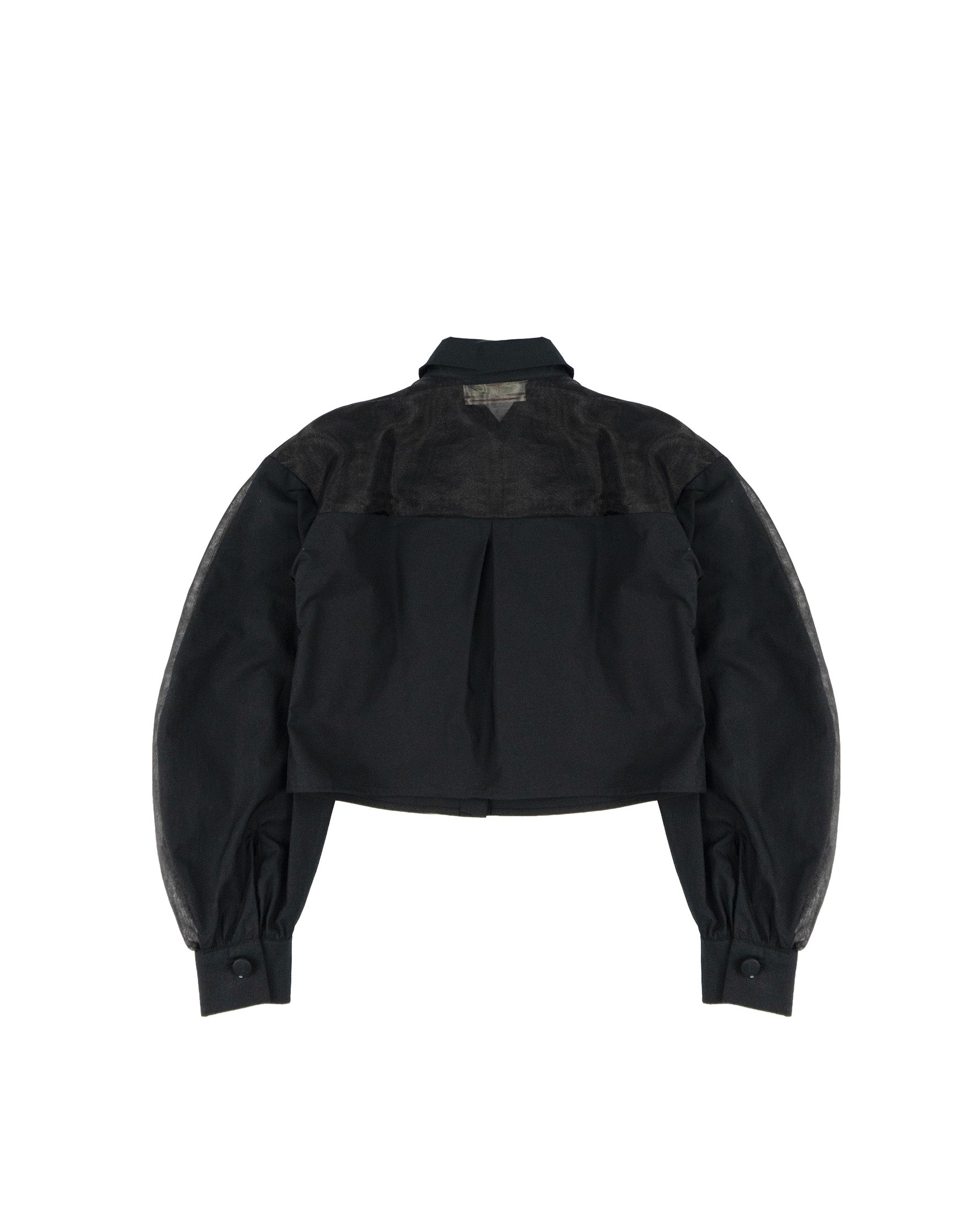 Elisabetta Franchi La Mia Bambina Camicia Nero con Maniche in Tessuto Velato per Bambine