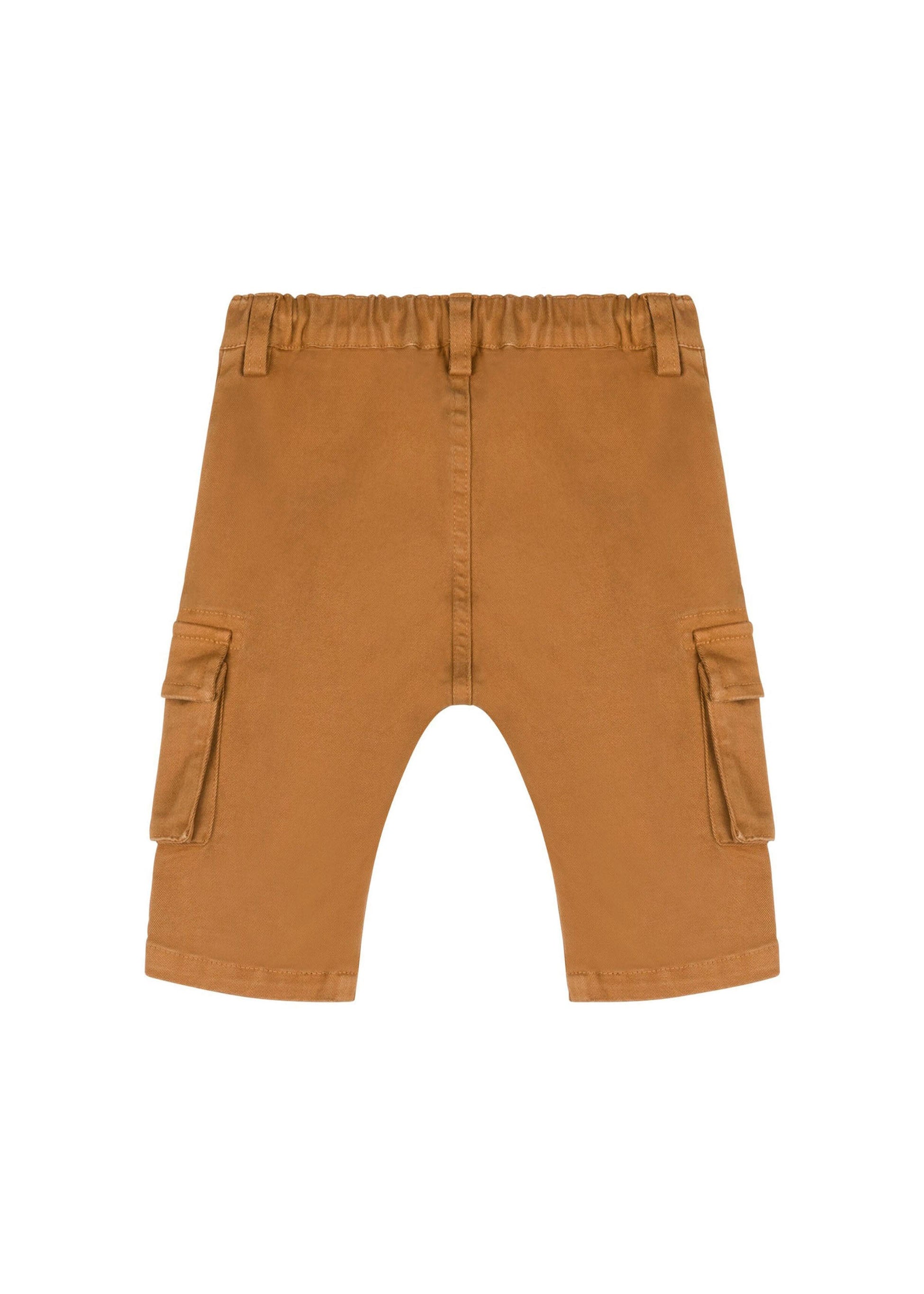 Moschino Kids Pantaloni Cammello con Tasconi per Neonati (retro)