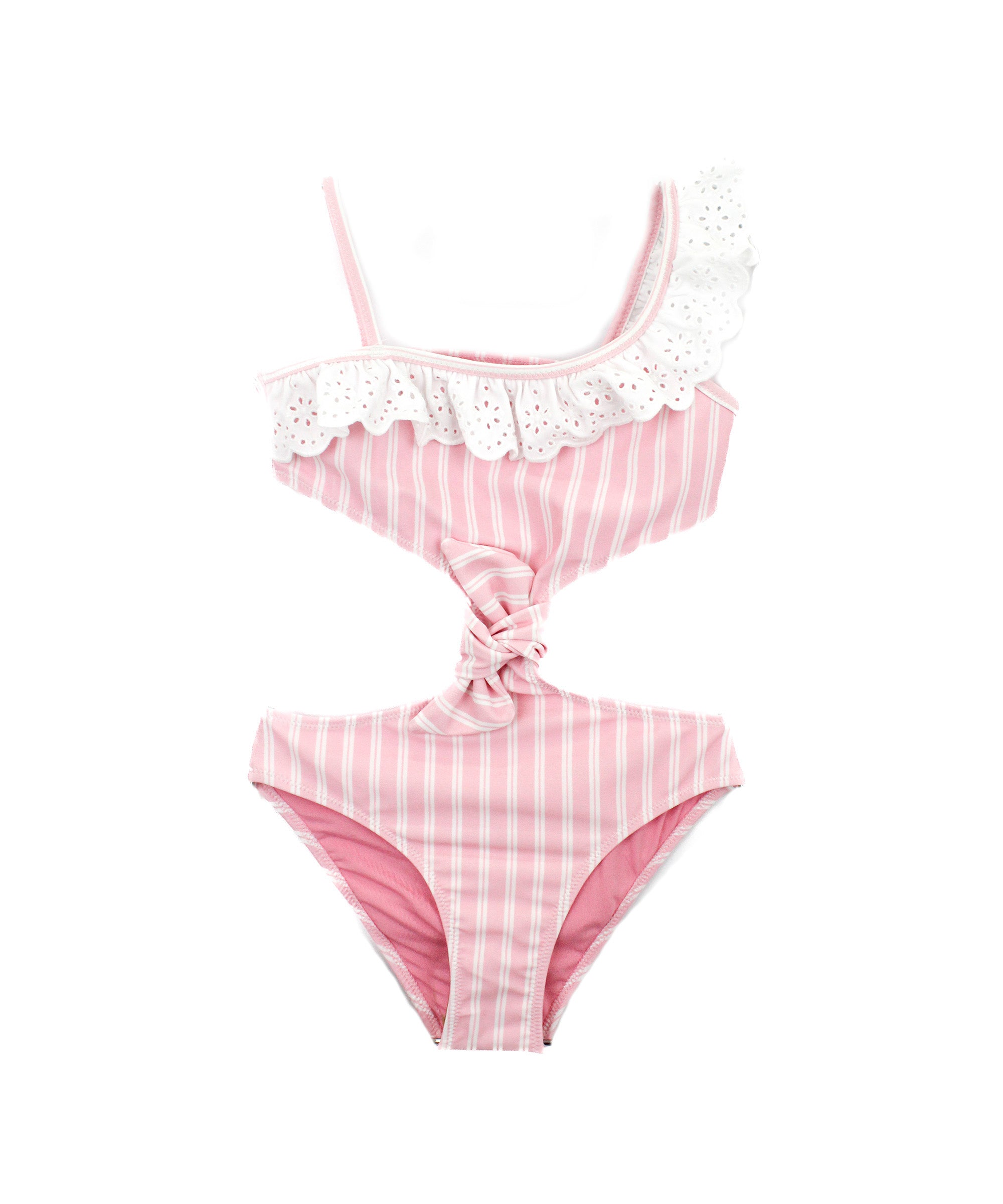 4Giveness Costume Monokini Rosa a Righe per Bambine