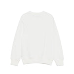 Moschino Kids Felpa Panna Girocollo con Stampa Logo 3D per Bambini o Bambine