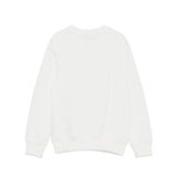 Moschino Kids Felpa Panna Girocollo con Stampa Logo 3D per Bambini o Bambine