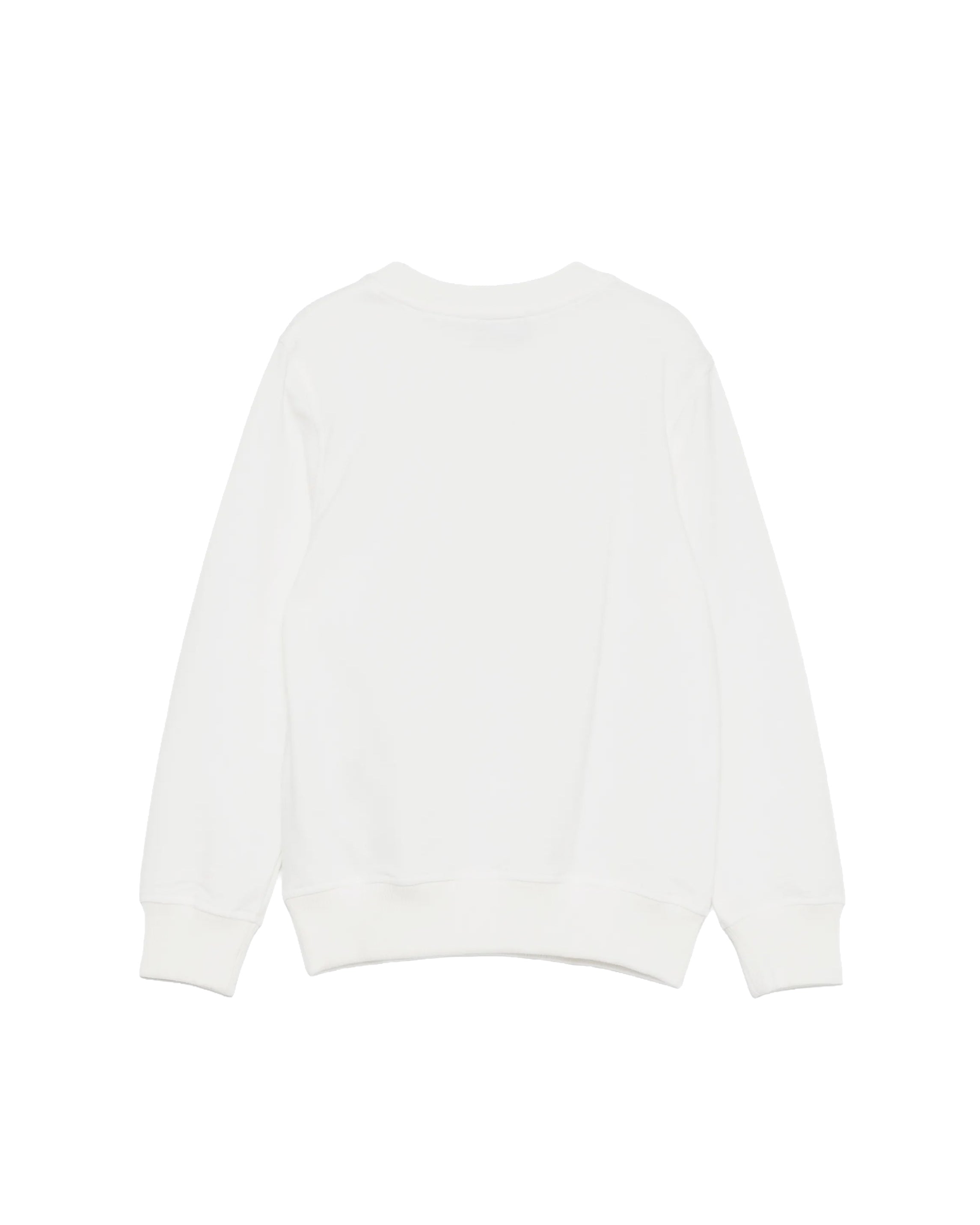 Moschino Kids Felpa Panna Girocollo con Stampa Logo 3D per Bambini o Bambine