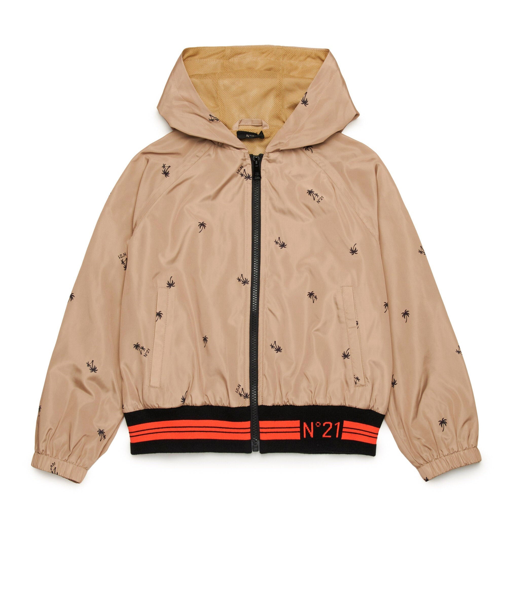 N°21 Kids Giubbino a Vento Beige Palms per Bambini