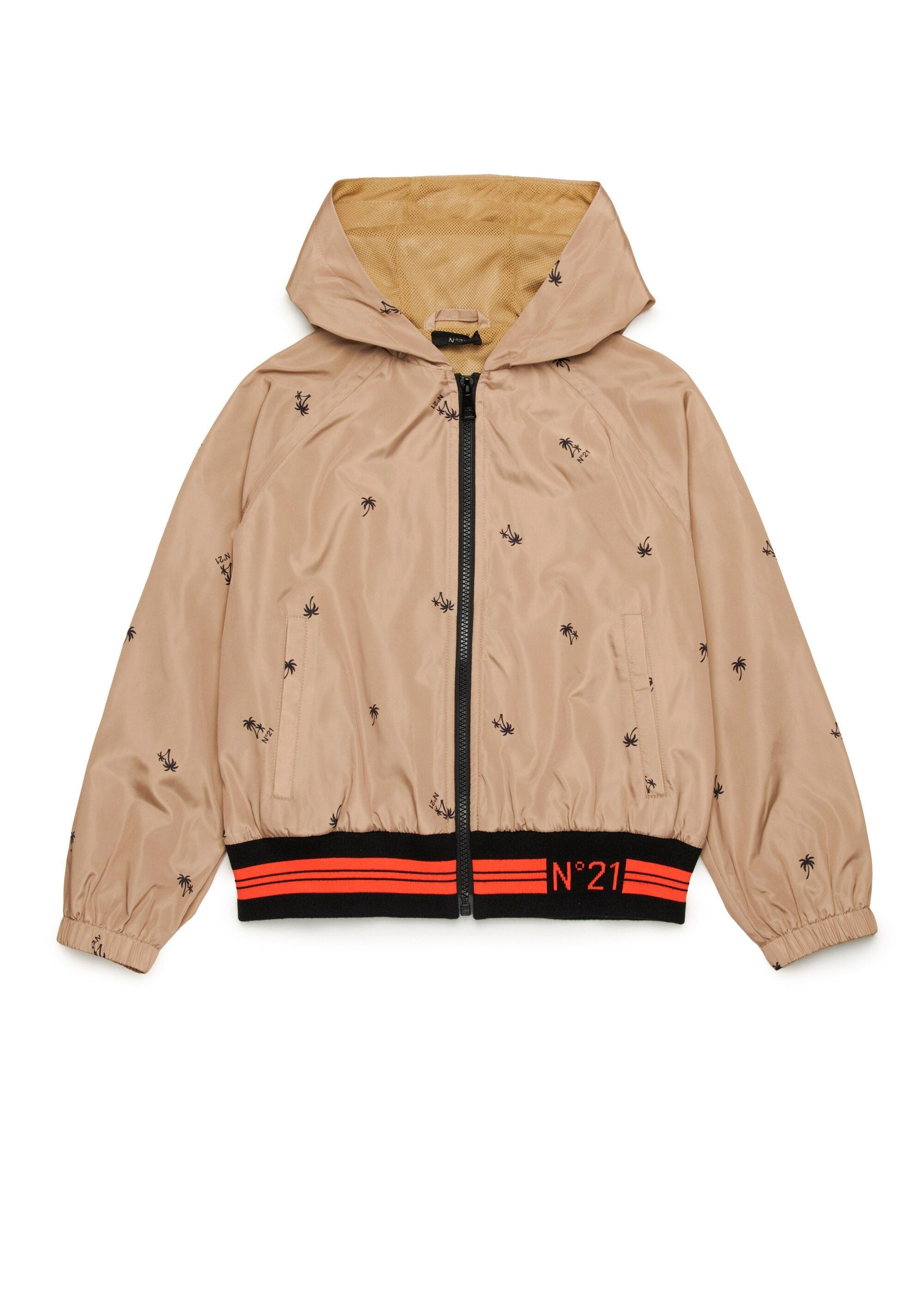N°21 Kids Giubbino a Vento Beige Palms per Bambini