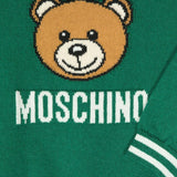 Moschino Kids Green Sweater with Teddy Bear for Newborns