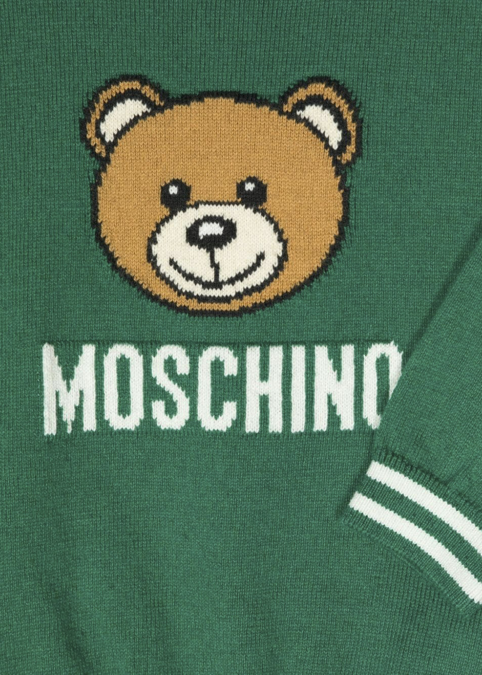 Moschino Kids Maglioncino Verde con Teddy Bear per Neonati