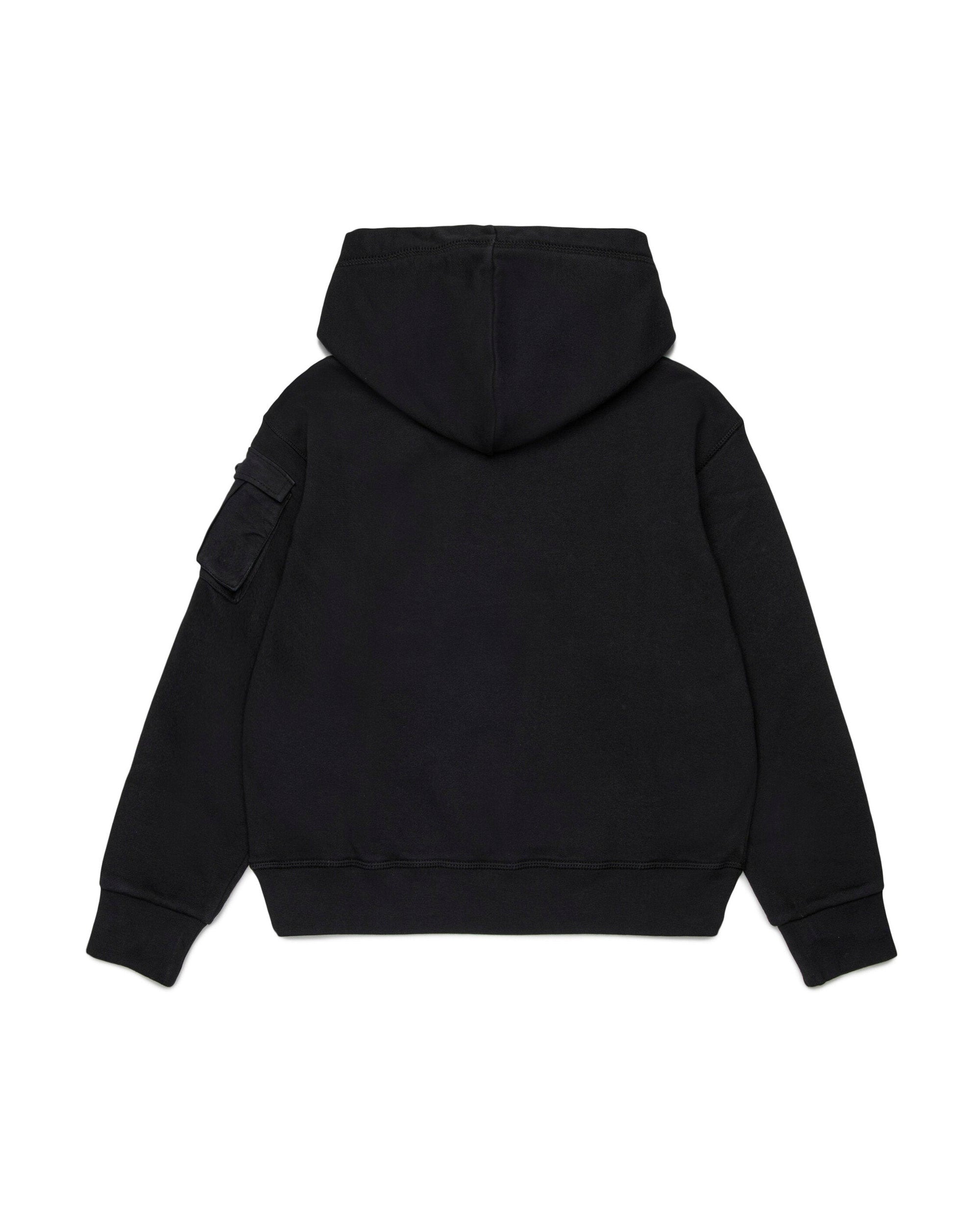 Dsquared2 Kids Felpa con Cappuccio Nera con Maple Leaf per Bambini