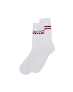 Gcds Kids Calzini Bianchi con Logo