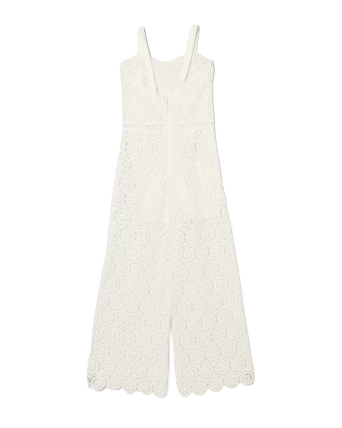 Twinset Kids Tuta Off-White in Pizzo per Bambine