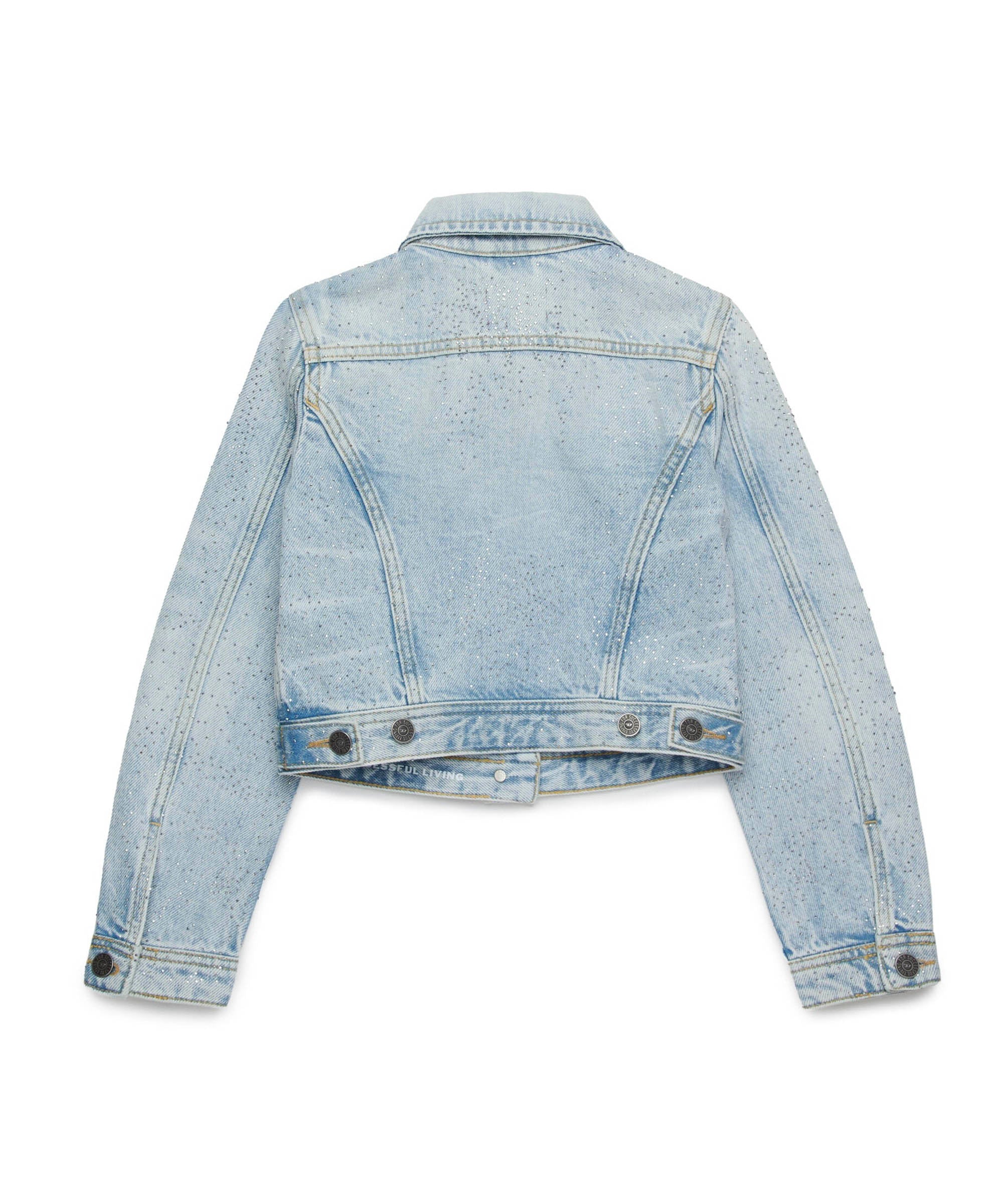 Diesel Kids Giubbino Jeans con Applicazione Strass per Bambine