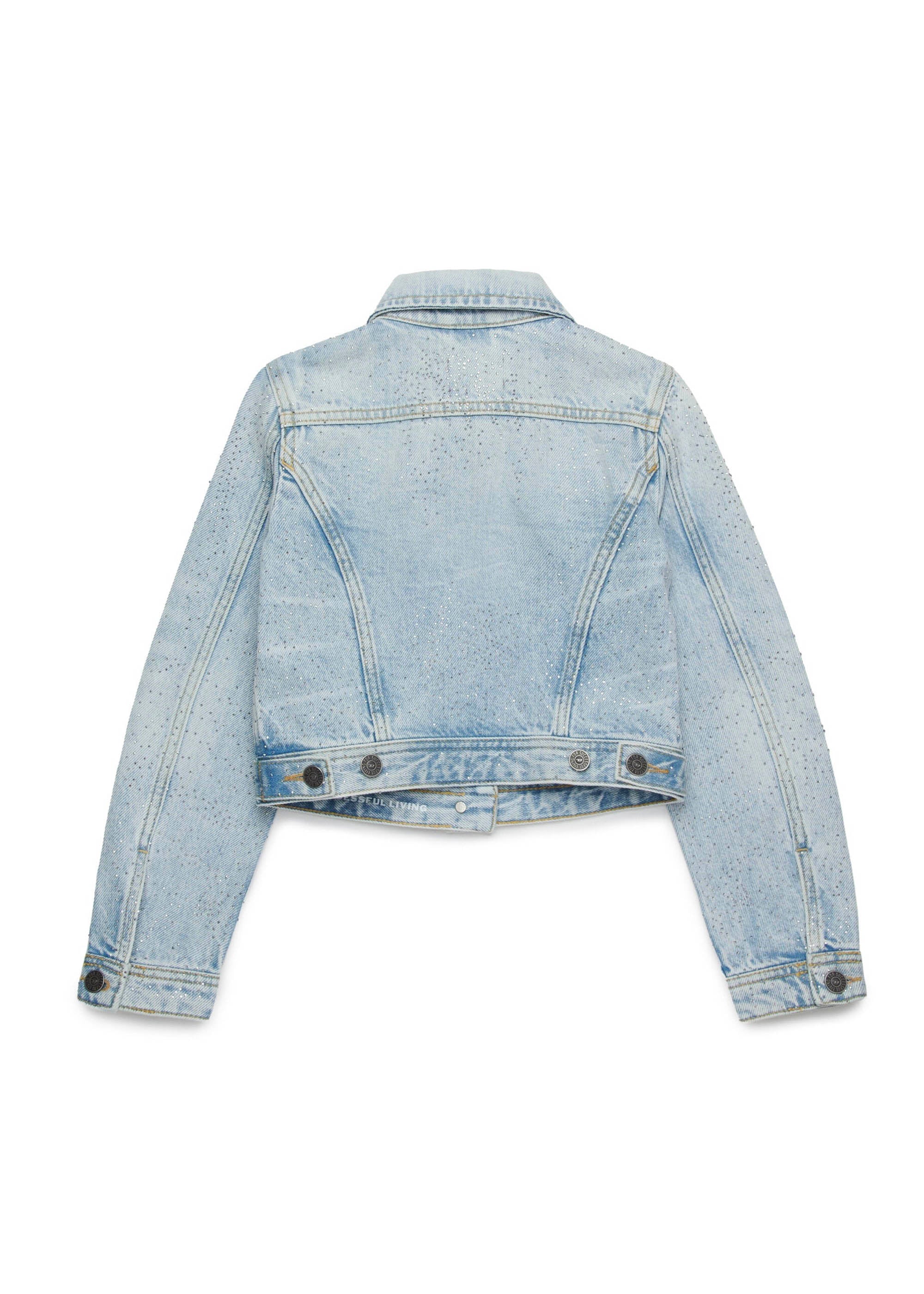Diesel Kids Giubbino Jeans con Applicazione Strass per Bambine