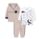 Boss Kids Completo Beige Bianco per Neonati