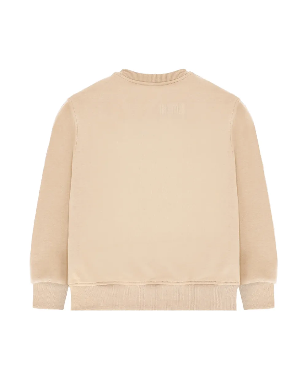 Barrow Kids Felpa Sabbia con Stampa Teddy Unisex