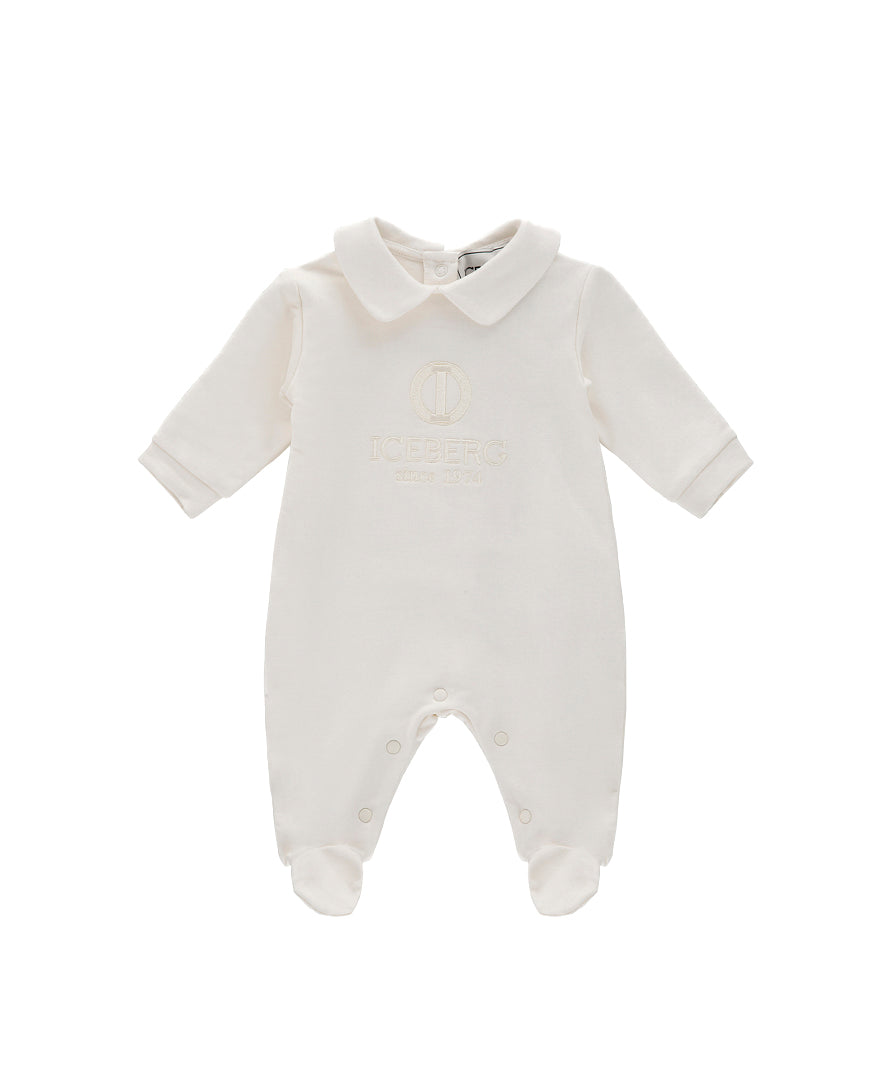 Iceberg Kids Tutina con Bavetta Bianca per Neonati