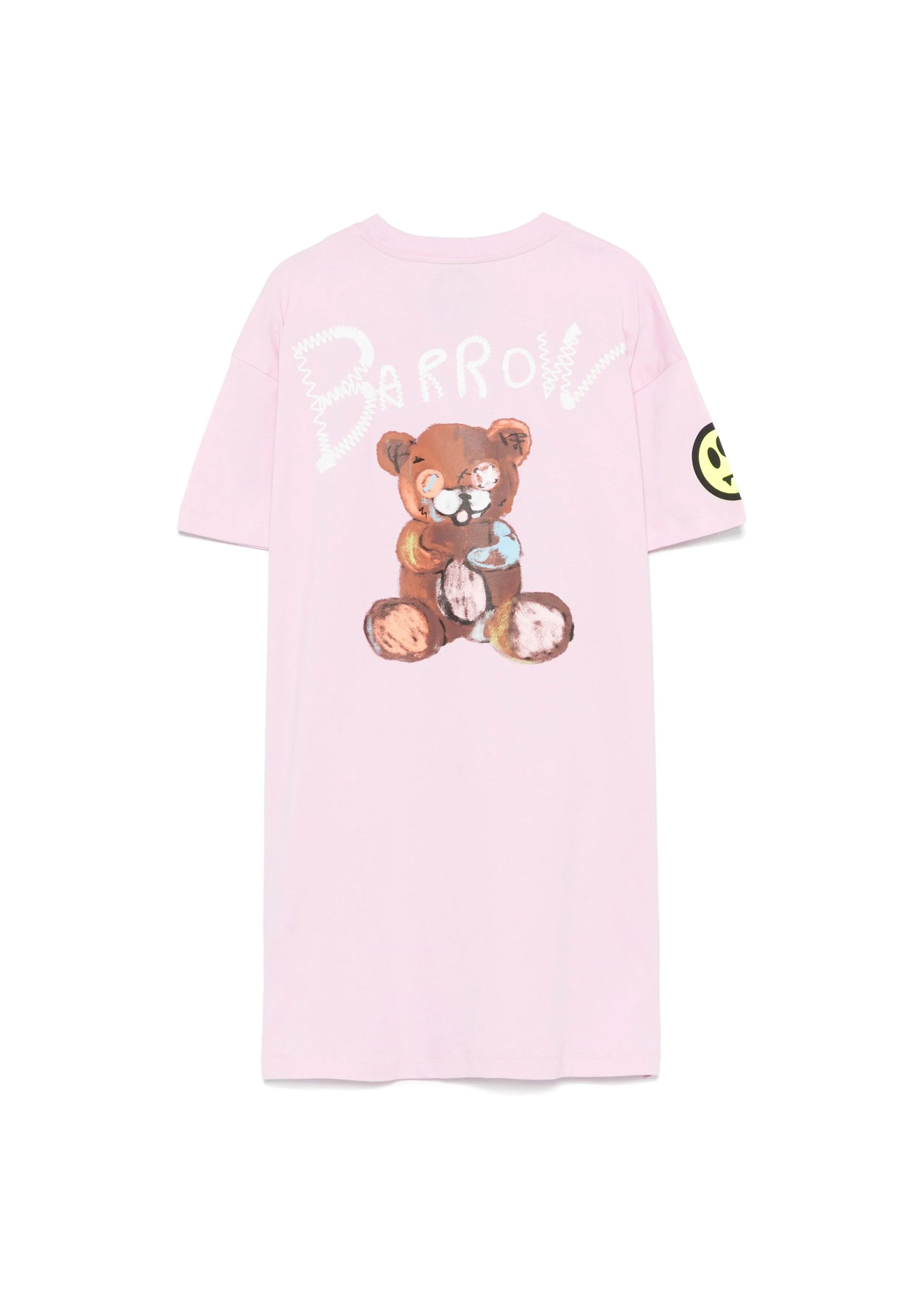 Barrow Kids Abito T-shirt Rosa con Stampa per Bambine