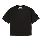 Palm Angels Kids Black T-Shirt with Logo Print for Children