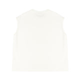 Yes London Kids Canotta Bianco Monocolore con Applicazione Logo per Bambini