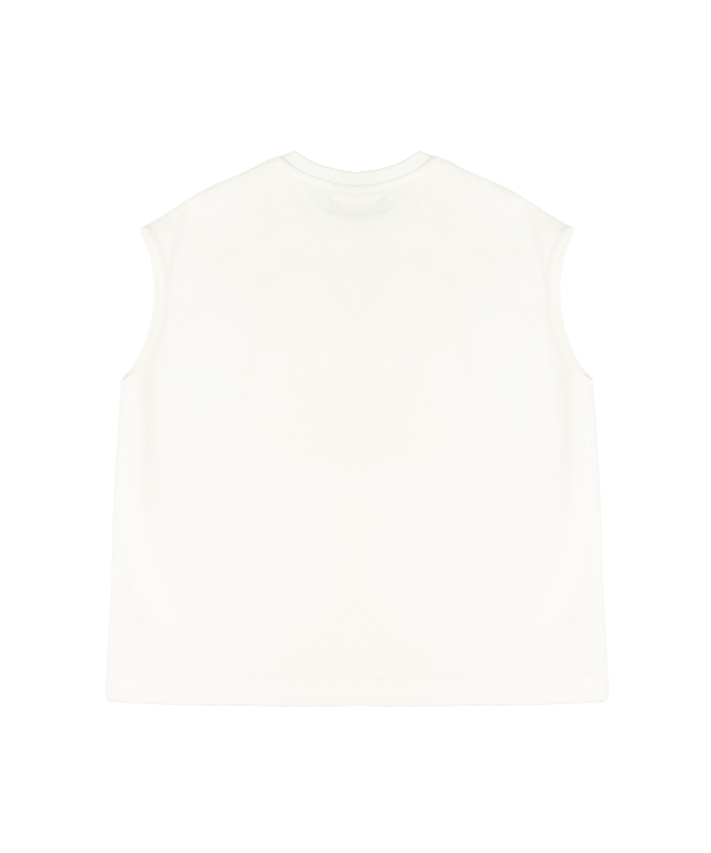 Yes London Kids Canotta Bianco Monocolore con Applicazione Logo per Bambini