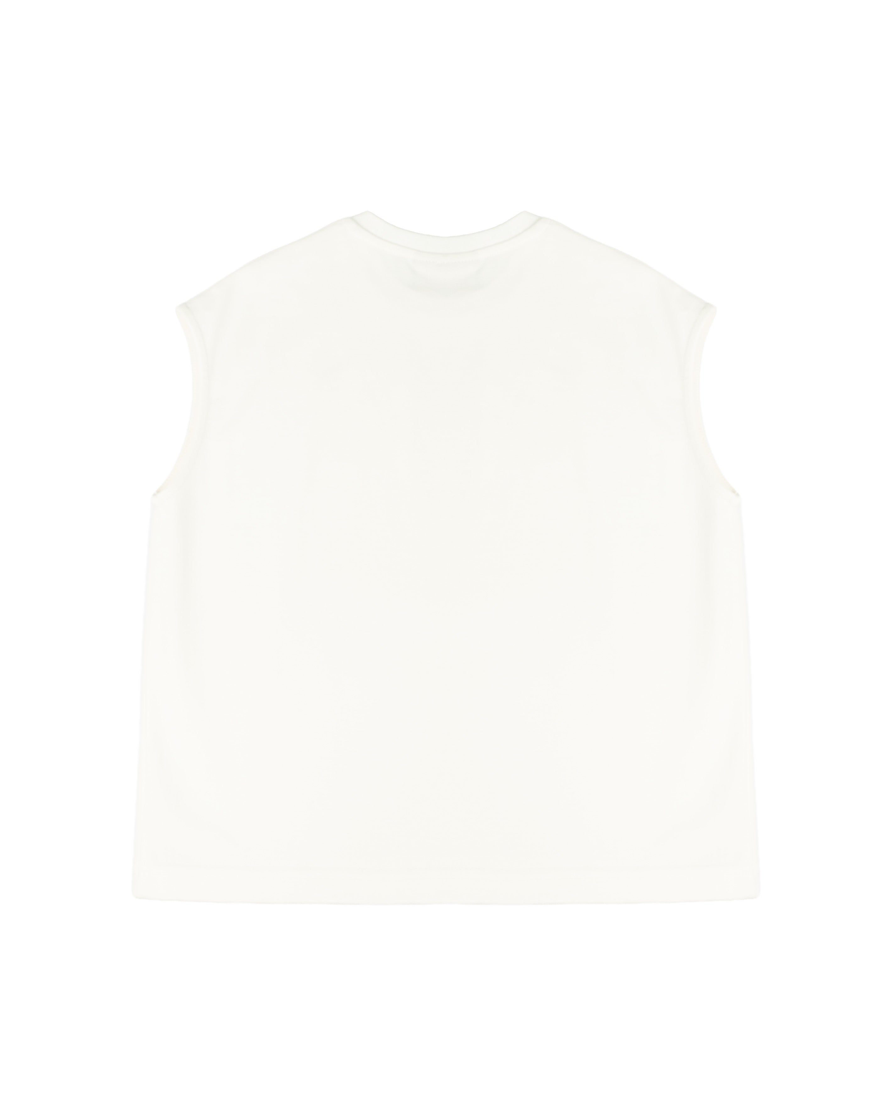 Yes London Kids Canotta Bianco Monocolore con Applicazione Logo per Bambini