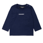 Dsquared2 Kids T-Shirt Maniche Lunghe Blu con Logo per Neonati