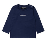 Dsquared2 Kids T-Shirt Maniche Lunghe Blu con Logo per Neonati