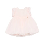 Elisabetta Franchi La Mia Bambina Abito con con Ruches e Maniche a Sbuffo Rosa per Neonate