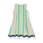 MSGM Kids Abito Multicolor con Logo All Over per Bambine