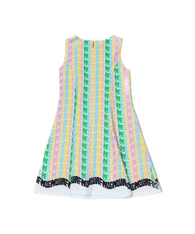 MSGM Kids Abito Multicolor con Logo All Over per Bambine
